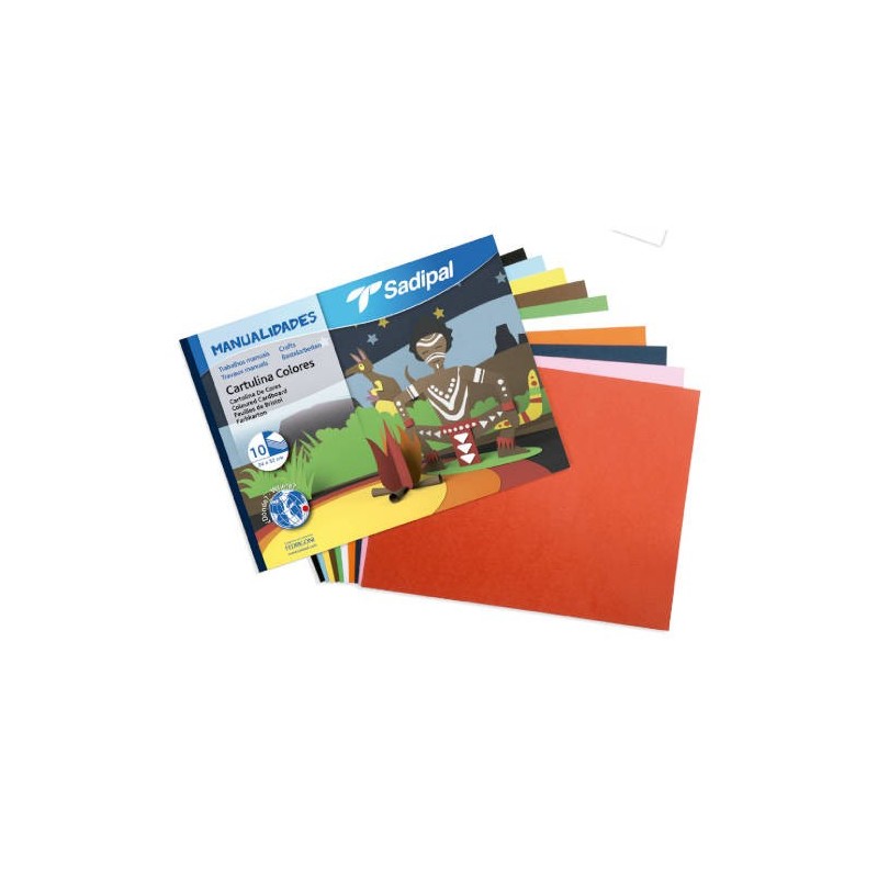 BLOC 10 CARTULINAS DE COLORES 32X24 CM. COLORES SURTIDOS SADIPAL 05980 - Color no elegible