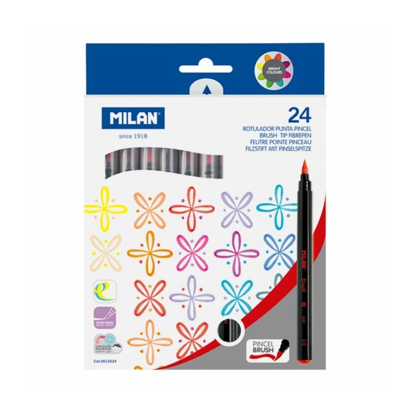 Caja 24 rotuladores punta pincel