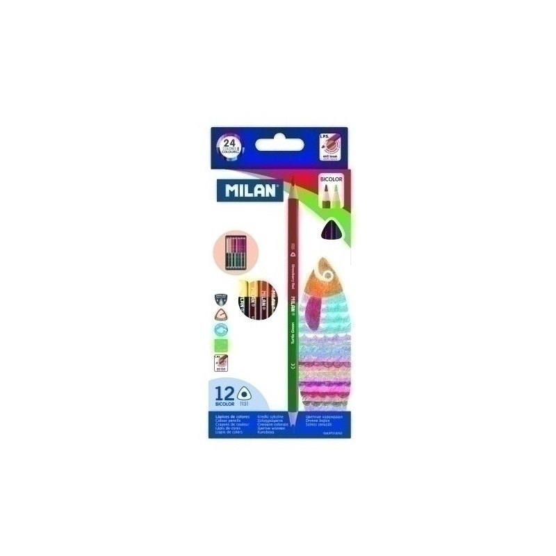 LAPICES MILAN BICOLOR CAJA DE 12