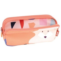 MILAN PORTATODO 3 CREMALLERAS SERIE ESPECIAL FUN ANIMALS NARANJA