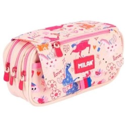 MILAN PORTATODO 4 CREMALLERAS CON SOLAPA SERIE ESPECIAL FLOWICORN